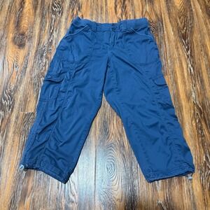 Style & Co Women's Navy Blue Cargo Capri Pants Size 8 Cropped Hiking Cotton
